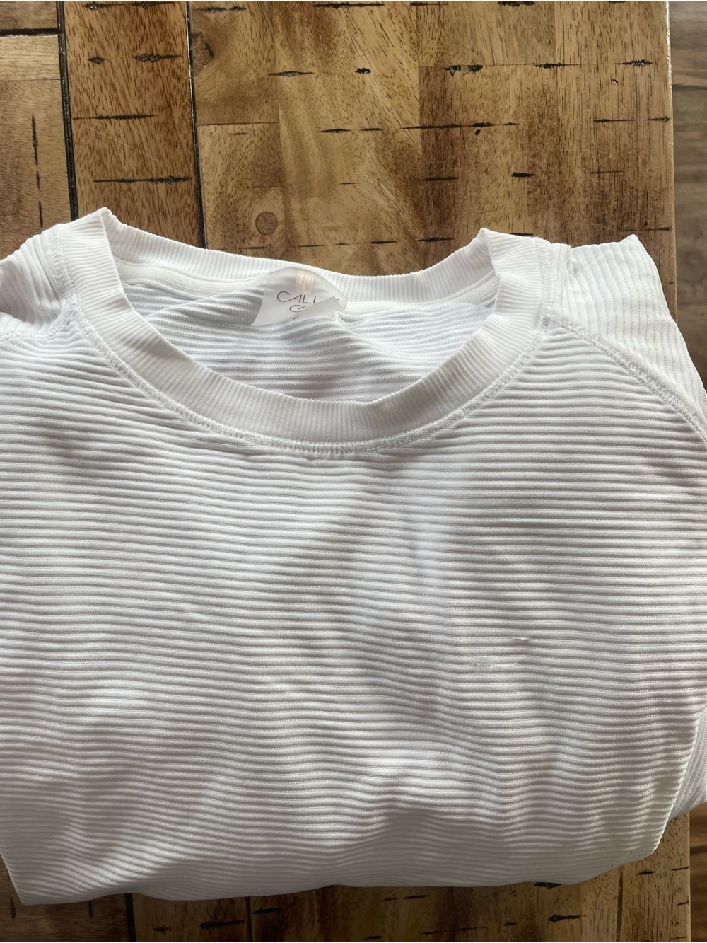 White sheer boxy Calia athletic shirt